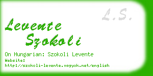 levente szokoli business card